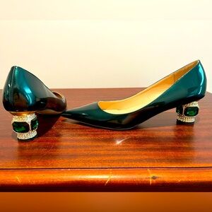 Emerald Green Jewel Patent Heels